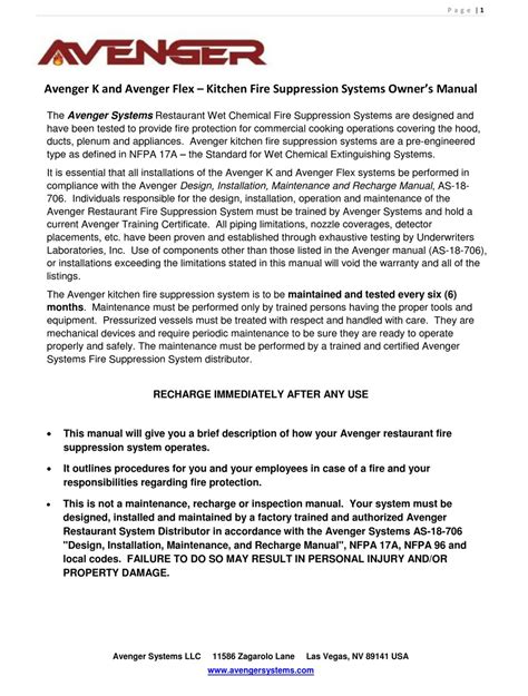 AVENGER K OWNER'S MANUAL Pdf Download .
